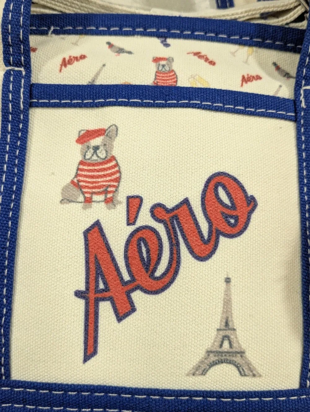 Aeropostale! Tic Toc French Bulldog Mini Tote